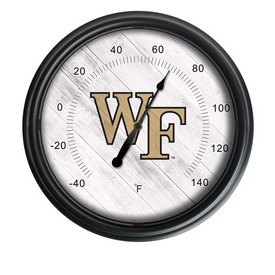 Wake Forest University Indoor/Outdoor LED Thermometer by Holland Bar Stool Company, ODThrm14BK-08WakeFr