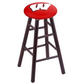 Stool with Wisconsin "W" Logo Seat by Holland Bar Stool Co., RCMSDCWisc-W Stool with Wisconsin "W" Logo Seat by Holland Bar Stool Co., RCMSDCWisc-W