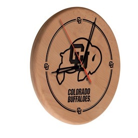 Colorado Laser Engraved Wood Clock by the Holland Bar Stool Co., WClkLNatColoUn