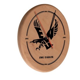 Eastern Washington Laser Engraved Wood Clock by the Holland Bar Stool Co., WClkLNatEastWA