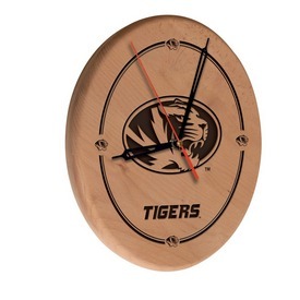 Missouri Laser Engraved Wood Clock by the Holland Bar Stool Co., WClkLNatMizzou