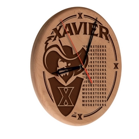 Xavier Laser Engraved Wood Clock by the Holland Bar Stool Co., WClkLNatXavier