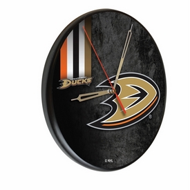 Anaheim Ducks 13" Solid Wood Clock by Holland Bar Stool Co., WClkPBlk03AnaDks
