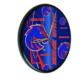 Boise State Digitally Printed Wood Clock by the Holland Bar Stool Co., WClkPBlkBoiseS