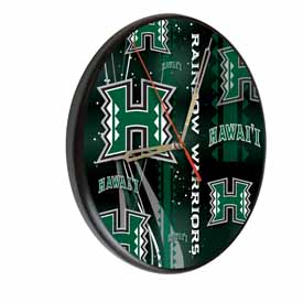 Hawaii Digitally Printed Wood Clock by the Holland Bar Stool Co., WClkPBlkHawaii