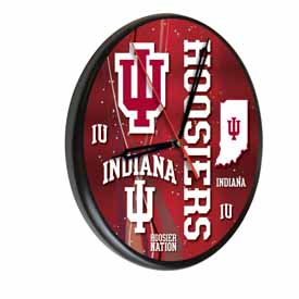 Indiana Digitally Printed Wood Clock by the Holland Bar Stool Co., WClkPBlkIndnaU