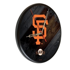 San Francisco Giants 13" Solid Wood Clock, WClkPBlkMLBSFG