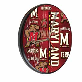 Maryland Digitally Printed Wood Clock by the Holland Bar Stool Co., WClkPBlkMrylnd