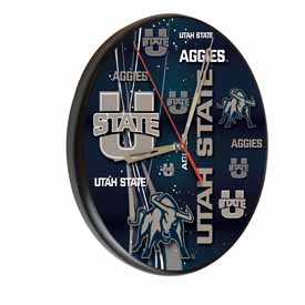 Utah State Digitally Printed Wood Clock by the Holland Bar Stool Co., WClkPBlkUtahSt