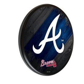 Atlanta Braves 13" Solid Wood Sign by Holland Bar Stool Co., WSgnPBlkMLBAtl