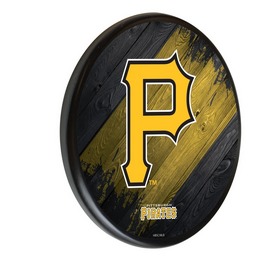 Pittsburgh Pirates 13" Solid Wood Sign by Holland Bar Stool Co., WSgnPBlkMLBPit
