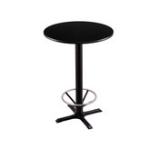 42" Tall Bar Height 211 Table with a Black Wrinkle Finish, 22"x22" X-Style Base and a Reversable (Black or Dark Cherry) Top, AGS-211-2242BW24R