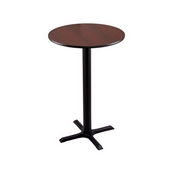 42" Tall Bar Height 211 Table with a Black Wrinkle Finish, 22"x22" X-Style Base and a Reversable (Black or Dark Cherry) Top, AGS-211-2242BW24R