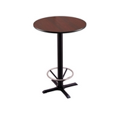 42" Tall Bar Height 211 Table with a Black Wrinkle Finish, 22"x22" X-Style Base and a Reversable (Black or Dark Cherry) Top, AGS-211-2242BW24R