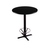 42" Tall Bar Height 211 Table with a Black Wrinkle Finish, 22"x22" X-Style Base and a Reversable (Black or Dark Cherry) Top, AGS-211-2242BW24R
