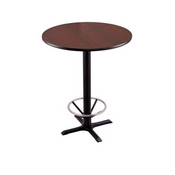 42" Tall Bar Height 211 Table with a Black Wrinkle Finish, 22"x22" X-Style Base and a Reversable (Black or Dark Cherry) Top, AGS-211-2242BW24R