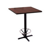 36" Tall Counter Height 211 Table with a Black Wrinkle Finish, 22"x22" X-Style Base and a Square Reversable (Black or Dark Cherry) Top, AGS-211-2236BW30SQ