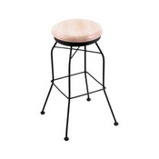3020 Swivel Stool with Black Wrinkle Finish and Natural Maple Seat, AGS-302025BWNatMpl