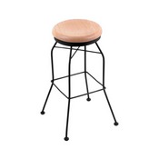 3020 Swivel Stool with Black Wrinkle Finish and Natural Oak Seat, AGS-302025BWNatOak