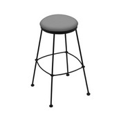 3030 Stationary Stool with Black Wrinkle Finish and Canter Folkstone Grey Seat, AGS-303025BW007