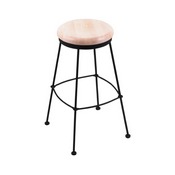 3030 Stationary Stool with Black Wrinkle Finish and Natural Maple Seat, AGS-303025BWNatMpl