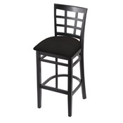 3130 Stool with Black Finish and Canter Espresso Seat, AGS-313025Blk003