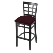 3130 Stool with Black Finish and Canter Bordeaux Seat, AGS-313025Blk005