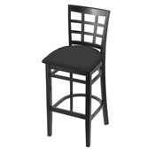 3130 Stool with Black Finish and Canter Iron Seat, AGS-313025Blk008
