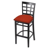 3130 Stool with Black Finish and Graph Poppy Seat, AGS-313025Blk021