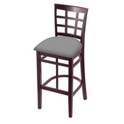 3130 Stool with Dark Cherry Finish and Canter Folkstone Grey Seat, AGS-313025DC007