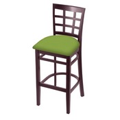 3130 Stool with Dark Cherry Finish and Canter Kiwi Green Seat, AGS-313025DC009