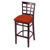 3130 Stool with Dark Cherry Finish and Graph Poppy Seat, AGS-313025DC021