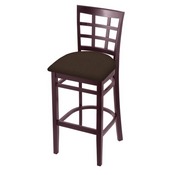 3130 Stool with Dark Cherry Finish and Rein Coffee Seat, AGS-313025DC025