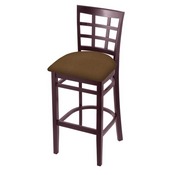 3130 Stool with Dark Cherry Finish and Rein Thatch Seat, AGS-313025DC026