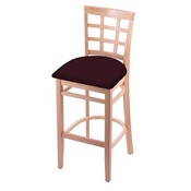3130 Stool with Natural Finish and Canter Bordeaux Seat, AGS-313025Nat005