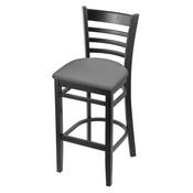 3140 Stool with Black Finish and Canter Folkstone Grey Seat, AGS-314025Blk007