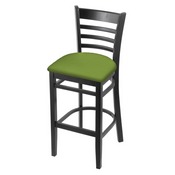 3140 Stool with Black Finish and Canter Kiwi Green Seat, AGS-314025Blk009