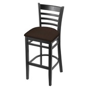 3140 Stool with Black Finish and Rein Coffee Seat, AGS-314025Blk025