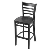 3140 Stool with Black Finish and Black Seat, AGS-314025BlkBlk