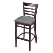 3140 Stool with Dark Cherry Finish and Canter Folkstone Grey Seat, AGS-314025DC007
