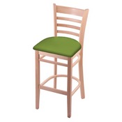 3140 Stool with Natural Finish and Canter Kiwi Green Seat, AGS-314025Nat009