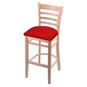 3140 Stool with Natural Finish and Canter Red Seat, AGS-314025Nat011