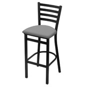 400 Stationary Stool with Black Wrinkle Finish and Canter Folkstone Grey Seat, AGS-40025BW007