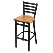 400 Stationary Stool with Black Wrinkle Finish and Medium Maple Seat, AGS-40025BWMedMpl