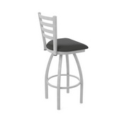 410 Jackie Swivel Stool with Anodized Nickel Finish and Canter Iron Seat, AGS-41025AN008