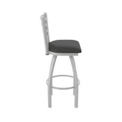 410 Jackie Swivel Stool with Anodized Nickel Finish and Canter Iron Seat, AGS-41025AN008