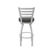 410 Jackie Swivel Stool with Anodized Nickel Finish and Canter Iron Seat, AGS-41025AN008