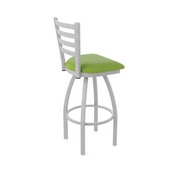 410 Jackie Swivel Stool with Anodized Nickel Finish and Canter Kiwi Green Seat, AGS-41025AN009