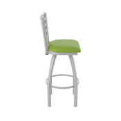 410 Jackie Swivel Stool with Anodized Nickel Finish and Canter Kiwi Green Seat, AGS-41025AN009