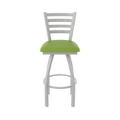 410 Jackie Swivel Stool with Anodized Nickel Finish and Canter Kiwi Green Seat, AGS-41025AN009